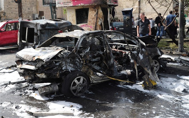  Một vụ đ&aacute;nh bom xe ở chiến sự Syria.