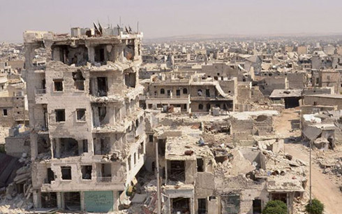 Chiến sự Syria: Aleppo bị t&agrave;n ph&aacute; trong chiến tranh. Ảnh: Reuters