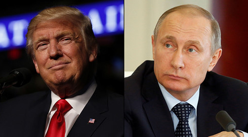  Tổng thống đắc cử Mỹ Donald Trump (tr&aacute;i) v&agrave; Tổng thống Nga Putin.
