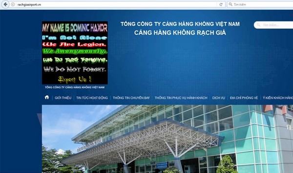 H&igrave;nh ảnh để lại tr&ecirc;n trang chủ của s&acirc;n bay Rạch Gi&aacute;...