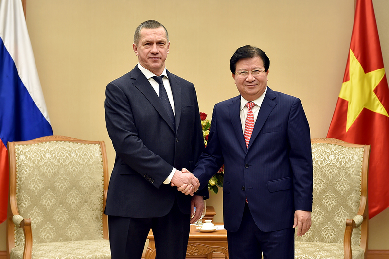  Ph&oacute; Thủ tướng Trịnh Đ&igrave;nh Dũng v&agrave; Ph&oacute; Thủ tướng Li&ecirc;n bang Nga Yuri Petrovich Trutnev. Ảnh: VGP