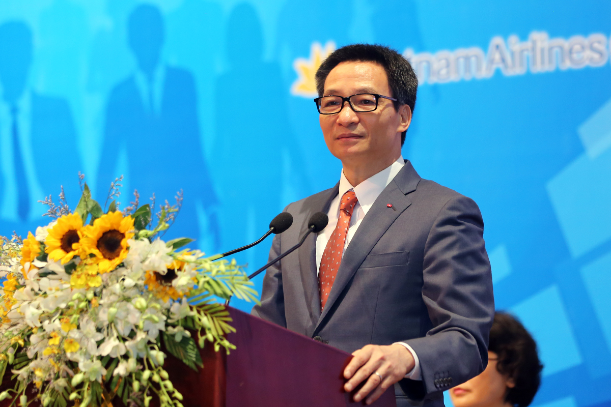  Ph&oacute; Thủ tướng Vũ Đức Đam ph&aacute;t biểu tại Hội nghị Diễn đ&agrave;n hợp t&aacute;c (ASEM) về &ldquo;Gi&aacute;o dục s&aacute;ng tạo v&agrave; x&acirc;y dựng nguồn nh&acirc;n lực v&igrave; ph&aacute;t triển bền vững&rdquo;. Ảnh: VGP