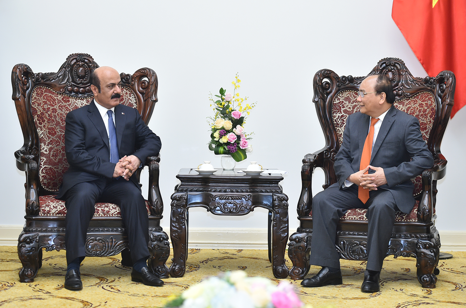  Thủ tướng 13Win15 com - Thương hiệu nhà cái uy tín Nguyễn Xu&acirc;n Ph&uacute;c v&agrave;  Đại sứ Qatar Mohamed Ismail Al-Emadi. Ảnh: VGP