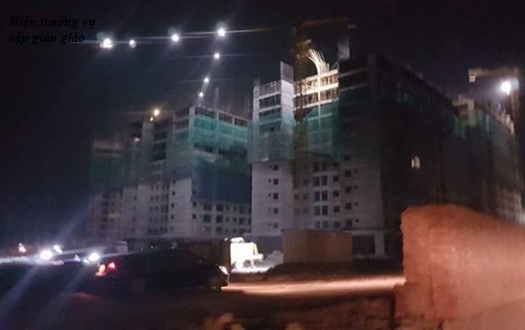 Hiện trường vụ sập gi&agrave;n gi&aacute;o. Ảnh: Tri thức trực tuyến