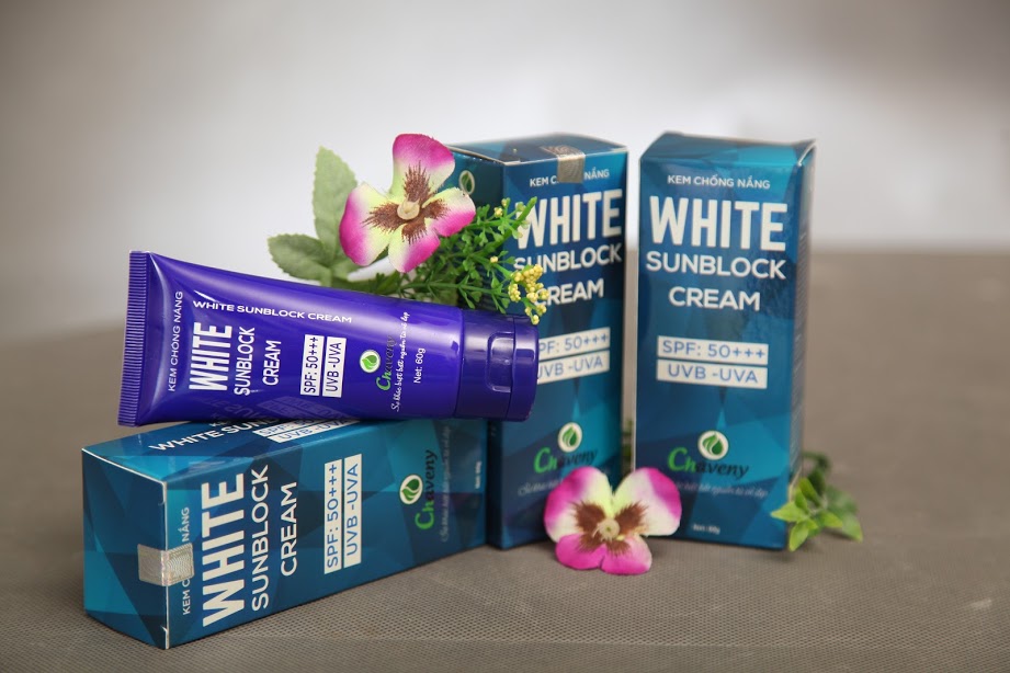  Kem chống nắng While Sunbock Cream Chaveny ph&ugrave; hợp với mọi loại da