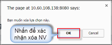 Nhấn n&uacute;t OK để x&aacute;c nhận x&oacute;a nguyện vọng đ&atilde; chọn.