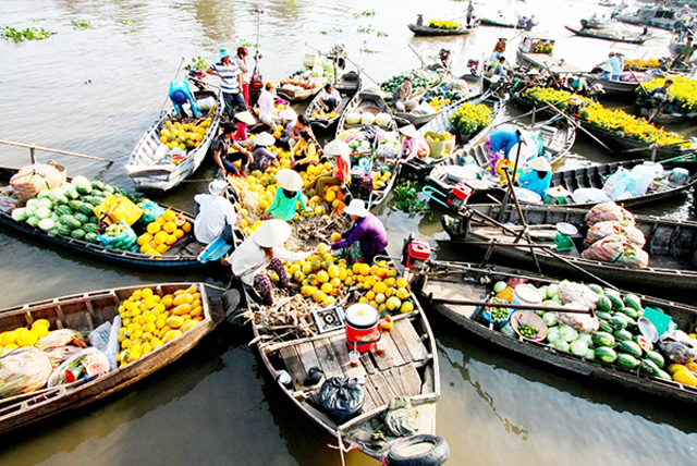  Chợ nổi C&aacute;i B&egrave; l&agrave; điểm đến hấp dẫn nhất của tỉnh Tiền Giang. Ảnh: Viet Fun Travel