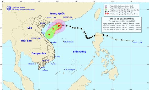  B&atilde;o số 11 suy yếu th&agrave;nh &aacute;p thấp nhiệt đới g&acirc;y mưa lớn. Ảnh: TTDBKTTVTW
