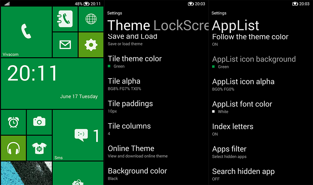 Nếu muốn sở hữu giao diện Windowsphone th&igrave; Laucher 8 l&agrave; 1 ứng dụng hay để lựa chọn