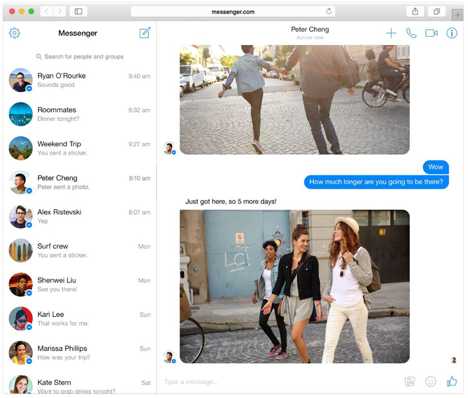 Ứng dụng nhắn tin Facebook Messenger chạy tr&ecirc;n Mac OS