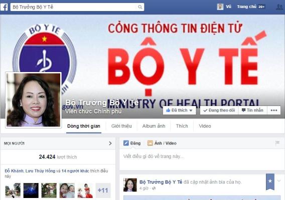 facebook của bộ trưởng bộ y tế