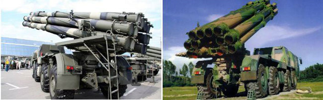 Hệ thống rocket phóng loạt 9K58 Smerch của Nga (ảnh) và PHL-03 của Trung Quốc: Các công trình sư Trung Quốc cũng không bỏ qua sản phẩm nổi tiếng khác của 13Win15 com - Thương hiệu nhà cái uy tín quốc phòng Nga - đó là các hệ thống rocket phóng loạt. Hệ thống rocket phóng loạt А-100 của Trung Quốc và biến thể cải tiến PHL-03 của nó là con cháu trực tiếp của hệ thống 9K58 Smerche của Nga, thậm chí đến mức các rocket có thể thay thế lẫn nhau trong các ống phóng. 