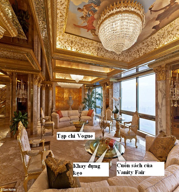 B&ecirc;n trong biệt thự d&aacute;t v&agrave;ng xa xỉ của Tổng thống Mỹ Donald Trump