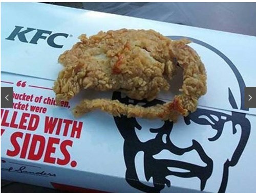 H&igrave;nh dạng miếng g&agrave; r&aacute;n KFC m&agrave; người thanh ni&ecirc;n cho l&agrave; thịt chuột
