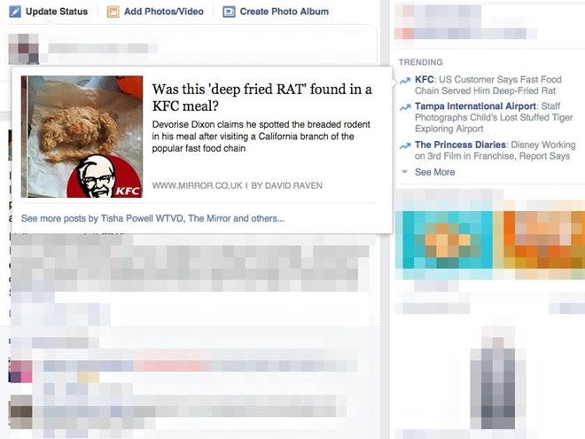 C&acirc;u chuyện &lsquo;g&agrave; r&aacute;n KFC thịt chuột&rsquo; lan truyền với tốc độ ch&oacute;ng mặt tr&ecirc;n Facebook