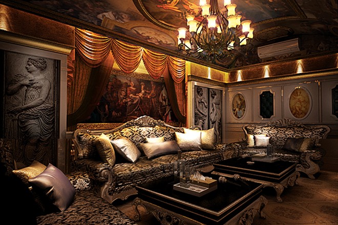 Một phòng Vip khác được thiết kế mô phỏng theo phòng của những  tòa lâu đài.