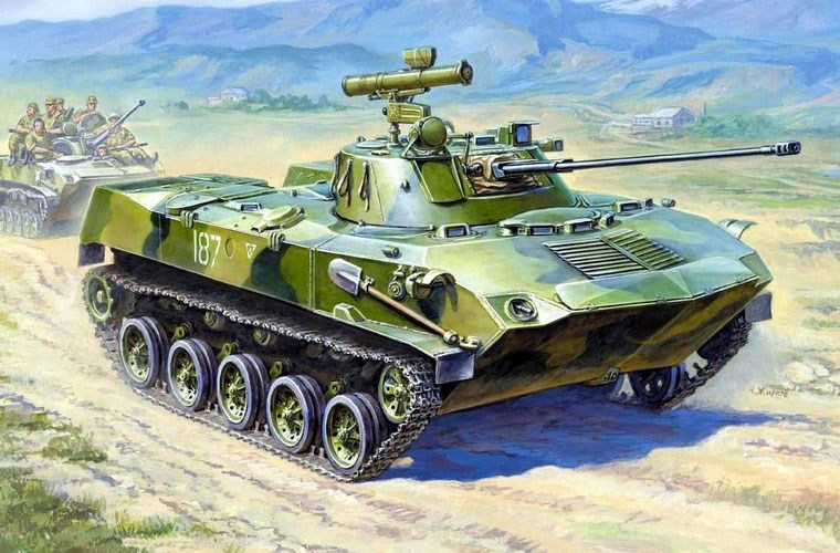 Xe chiến đấu đổ bộ đường không BMD-2 hành quân.