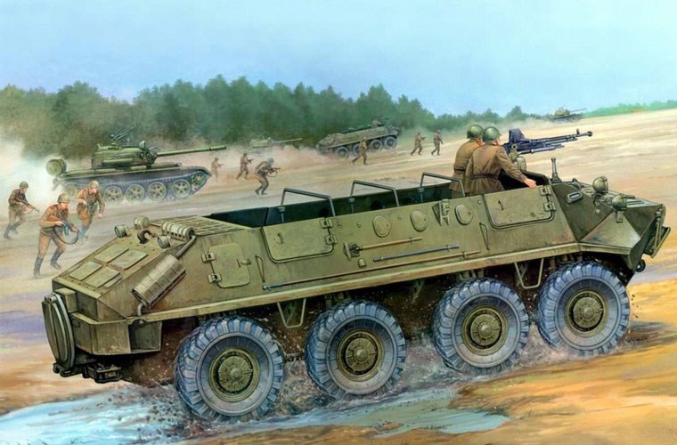 BTR-60 thuở còn chưa có mui xe. Thiết kế này rất dễ “ăn” lưu đạn của đối phương ném vào bên trong gây thương vong lớn.