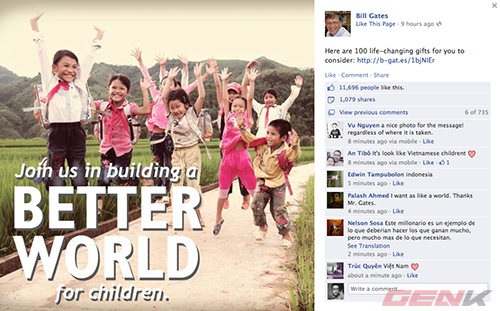 Bill Gates, fanpage bill gates, trẻ em Việt Nam
