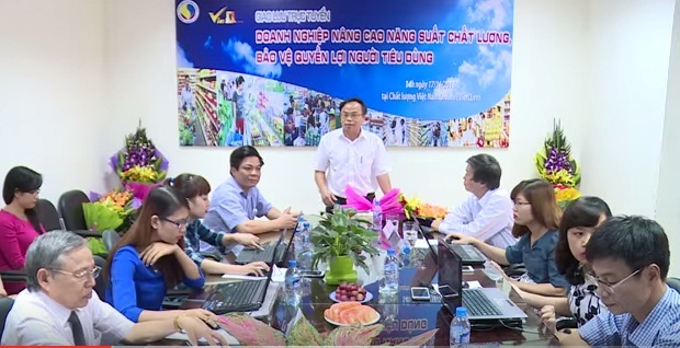 &Ocirc;ng Trần Văn Vinh - Tổng cục trưởng Tổng cục Ti&ecirc;u chuẩn Đo lường Chất lượng ph&aacute;t biểu chỉ đạo tại buổi giao lưu trực tuyến