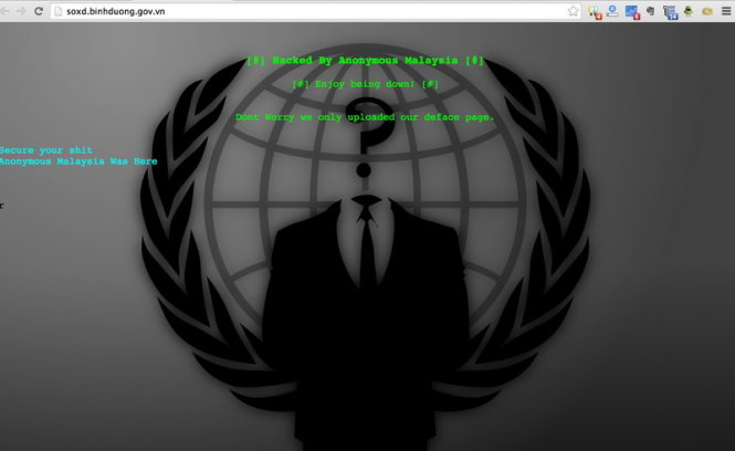 hacker, ch&iacute;nh trị, Anonymous Malaysia, website việt nam, giao diện