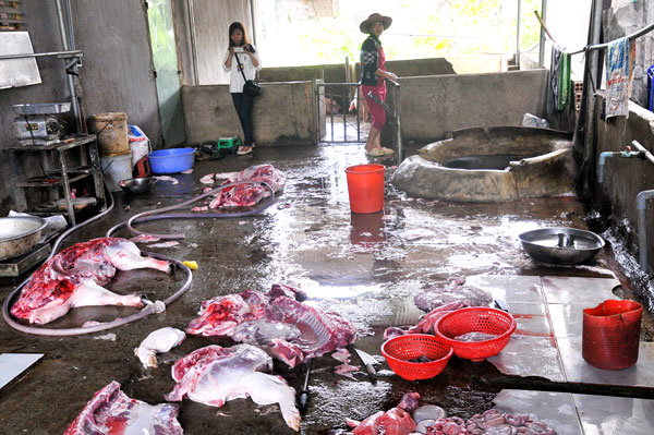  Theo b&aacute;o c&aacute;o của Ng&acirc;n h&agrave;ng Thế giới, ở Việt nam c&oacute; 76% heo giết mổ ở cơ sở nhỏ lẻ k&eacute;m vệ sinh. Ảnh minh họa