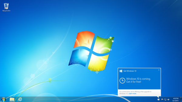 Microsoft gửi th&ocirc;ng b&aacute;o n&acirc;ng cấp l&ecirc;n Windows 10 qua của sổ pop-up