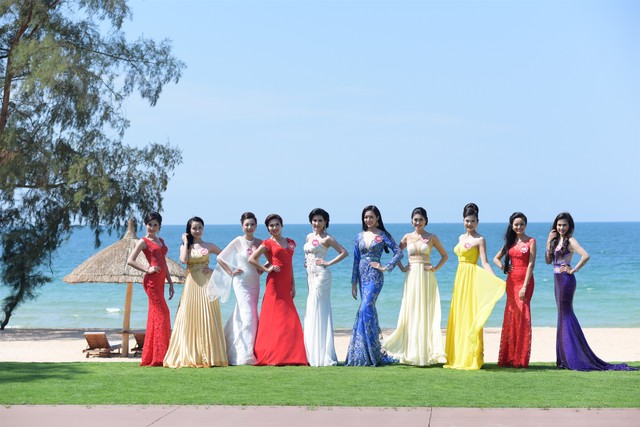 D&agrave;n th&iacute; sinh Hoa hậu Việt Nam rực rỡ b&ecirc;n bờ Vịnh VinPearl