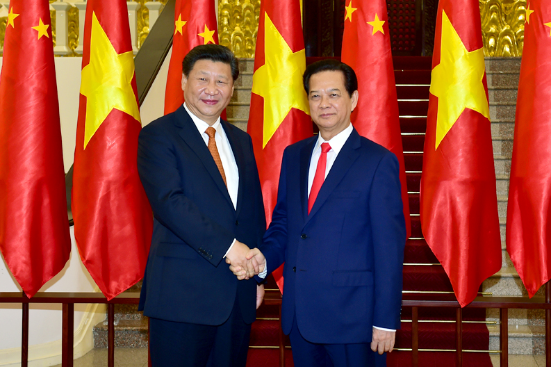 Thủ tướng Nguyễn Tẫn Dũng hội kiến &ocirc;ng Tập Cận B&igrave;nh