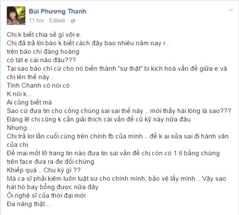 D&ograve;ng chia sẻ của chị Chanh về tin đồn Hồ Ngọc H&agrave; bị Phương Thanh t&aacute;t thu h&uacute;t sự ch&uacute; &yacute; của nhiều người
