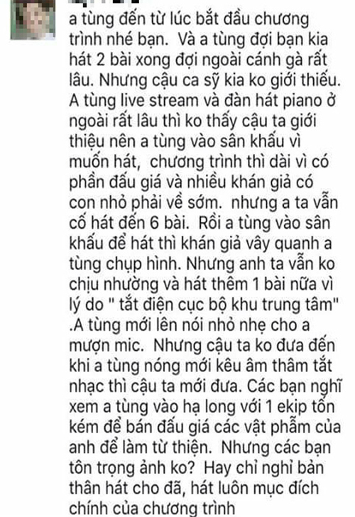 Ca sĩ Phan Đinh T&ugrave;ng bị tố cướp micro, coi thường nghệ sĩ trẻ