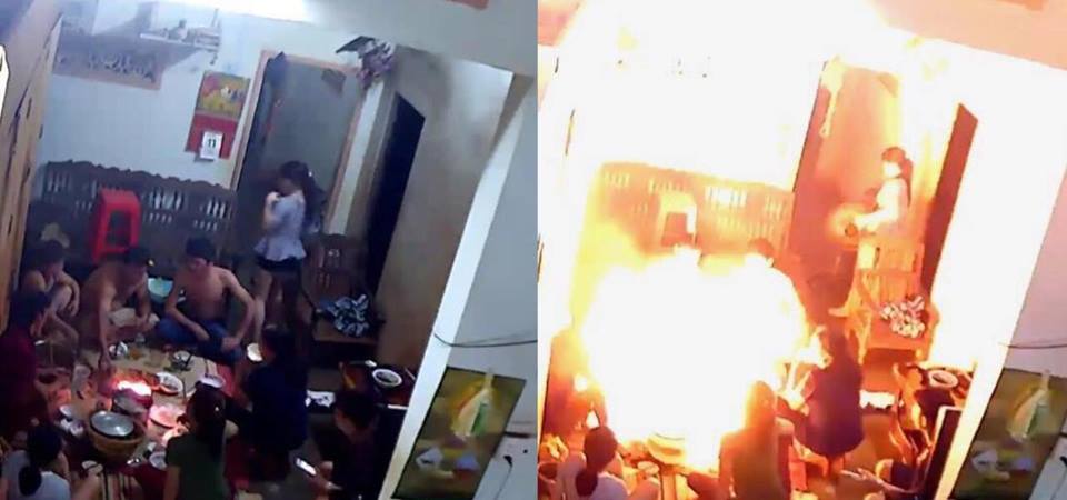 Lại th&ecirc;m một vụ b&igrave;nh gas mini ph&aacute;t nổ như bom, bữa cơm gia đ&igrave;nh ch&igrave;m trong kh&oacute;i lửa