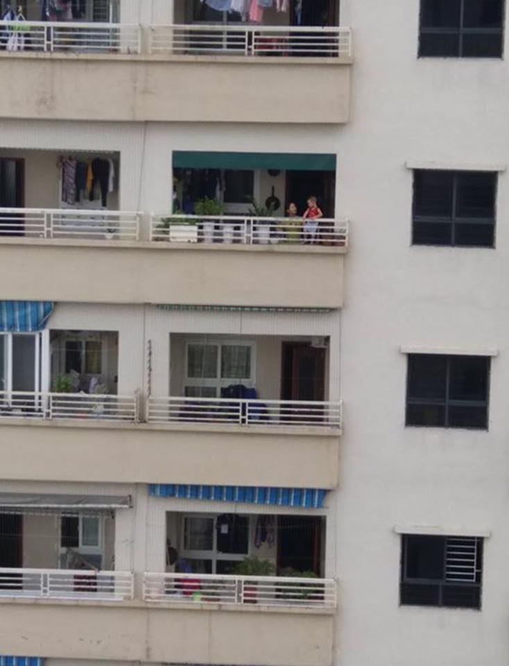 Đại Thanh: Th&oacute;t tim cảnh cho con vắt vẻo ở ban c&ocirc;ng chung cư để ăn