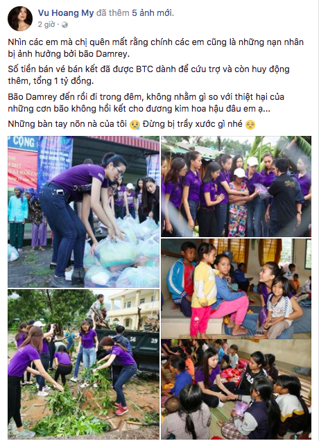 &Aacute; hậu Ho&agrave;ng My: B&atilde;o Damrey kh&ocirc;ng nhằm g&igrave; so với thiệt hại của cơn b&atilde;o cho đương kim Hoa hậu