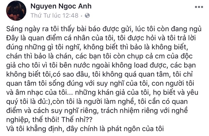 Ca sĩ Ngọc Anh g&acirc;y sốc khi ch&ecirc; bai thậm tệ Chi Pu, Miu L&ecirc;, OnlyC, Chi D&acirc;n