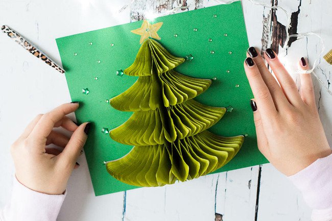 Hướng dẫn l&agrave;m thiệp Gi&aacute;ng sinh handmade đẹp lung linh tặng người th&acirc;n