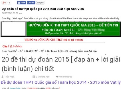 Kh&ocirc;ng n&ecirc;n ph&acirc;n t&acirc;m với đề thi thử THPT Quốc gia 2015