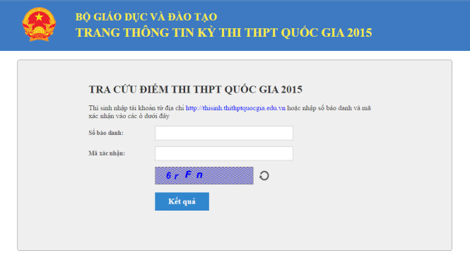 Xem điểm THPT Quốc gia 2015 ở 30 website ch&iacute;nh thống