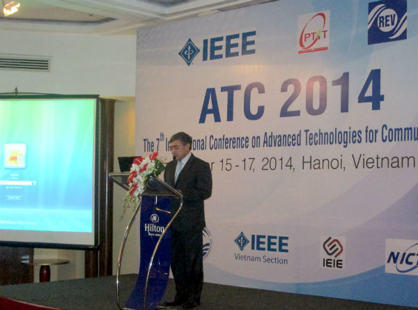 Thứ trưởng Bộ Th&ocirc;ng tin v&agrave; truyền th&ocirc;ng Nguyễn Minh Hồng ph&aacute;t biểu khai mạc ATC 2014