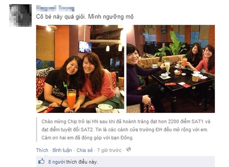 huyền chíp, du học sinh mỹ, điểm SAT, điểm thi của huyền chíp