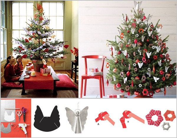 C&aacute;ch trang tr&iacute; c&acirc;y th&ocirc;ng Noel kiểu Origami ph&ugrave; hợp với gia đ&igrave;nh c&oacute; trẻ em