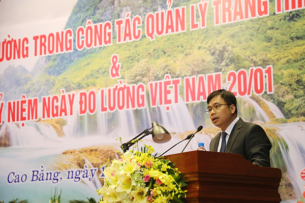 Ph&oacute; tổng cục trưởng Tổng cục TCĐLCL Nguyễn Nam Hải tr&igrave;nh b&agrave;y một số kết quả nổi bật của hoạt động đo lường trong năm 2016