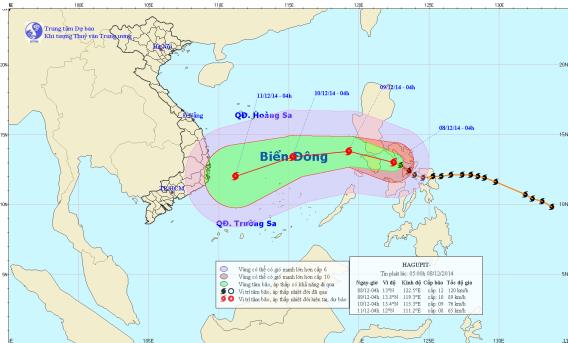Tin tức mới cập nhật h&ocirc;m nay: S&aacute;ng sớm 9/12 b&atilde;o Hagupit sẽ đi v&agrave;o khu vực ph&iacute;a Đ&ocirc;ng biển Đ&ocirc;ng