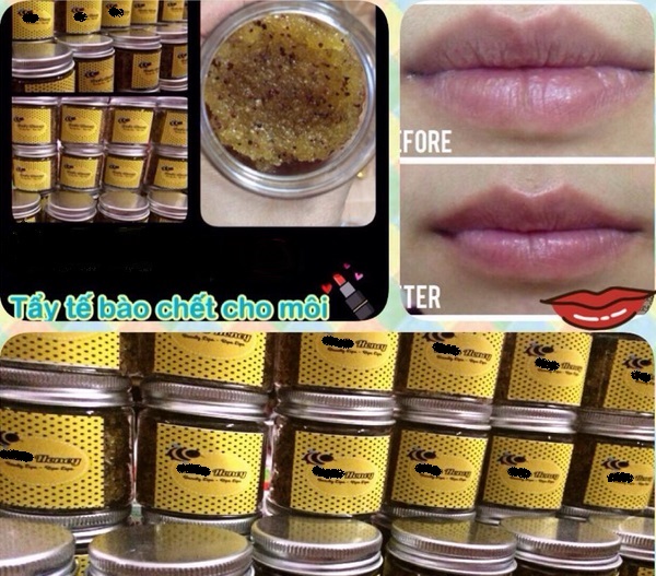 Một loại kem tẩy da chết v&ugrave;ng m&ocirc;i được quảng c&aacute;o tr&ecirc;n mạng l&agrave; sản phẩm handmade