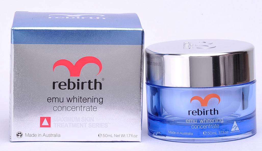 Rebirth Emu Whitening Concentrate là sản ph&acirc;̉m kem dưỡng trắng da chi&ecirc;́t xu&acirc;́t tinh d&acirc;̀u đà đi&ecirc;̉u do Úc sản xu&acirc;́t