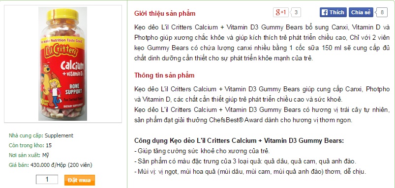 Kẹo dẻo Gummy Bear được rao b&aacute;n kh&aacute; nhiều tại thị trường Việt Nam