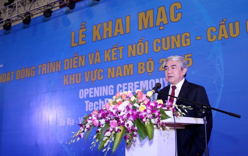 Bộ trưởng Bộ KH&CN Nguyễn Qu&acirc;n ph&aacute;t biểu
