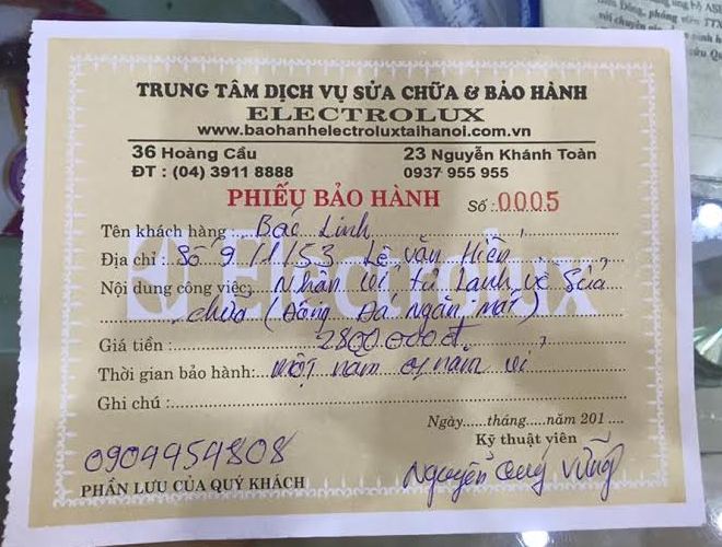 Trung tâm bảo hành Electrolux Trung tâm bảo hành Electrolux