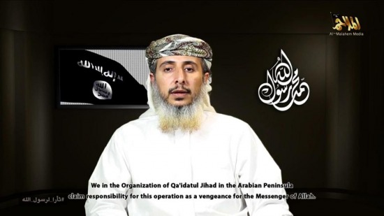 Một trong những thủ lĩnh tối cao của tổ chức khủng bố Alqaeda đ&atilde; l&ecirc;n tiếng nhận tr&aacute;ch nhiệm vụ thảm s&aacute;t Charlie Hebdo