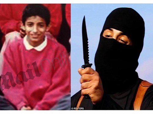 Mohammed Emwazi khi còn là một cậu bé (trái), hiện nay đã trở thành đao phủ khét tiếng của IS Mohammed Emwazi khi còn là một cậu bé (trái), hiện nay đã trở thành đao phủ khét tiếng của IS